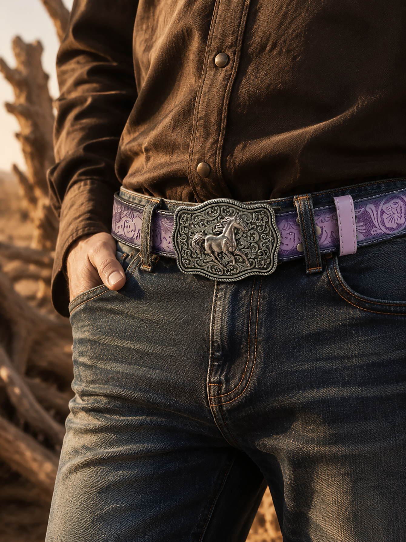 A purple Western cowboy-style  – Corset Waist Cinch Bewertung und Preis