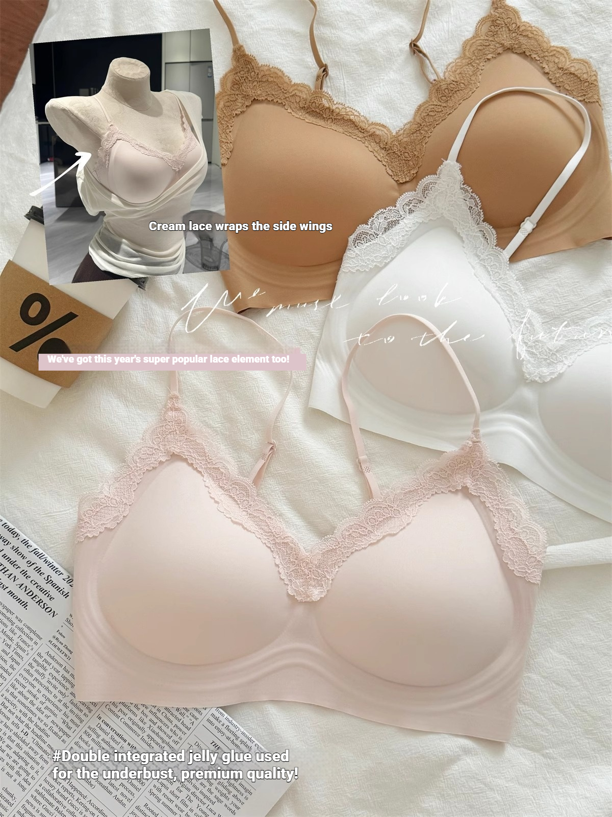 French Style Lace Bralette Fem – Bralette Wireless Soft Bewertung und Preis