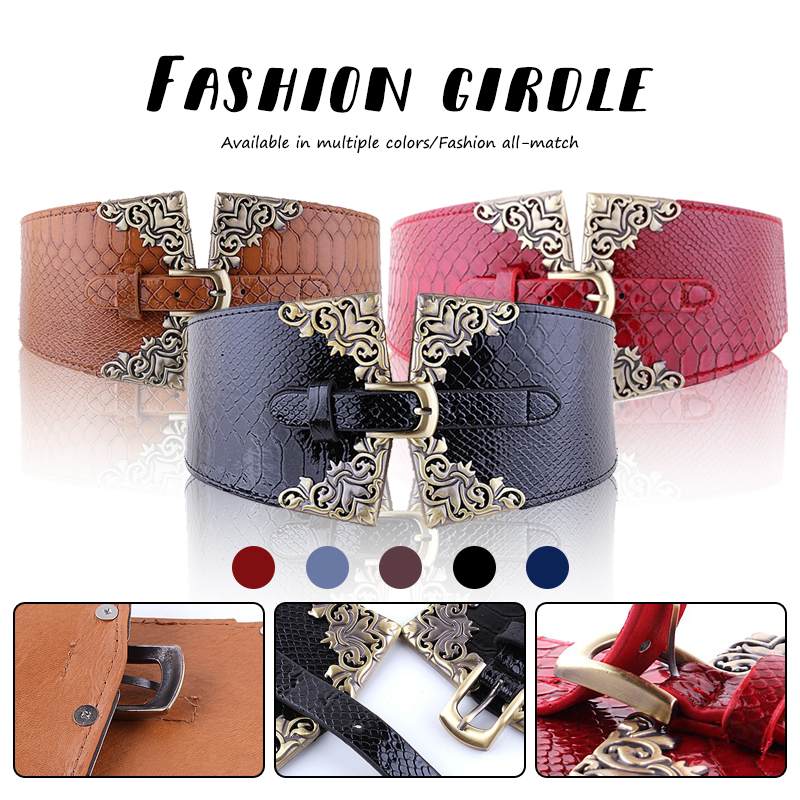 Women Elastic Buckle Wide Belt – Corset Waist Cinch Bewertung und Preis