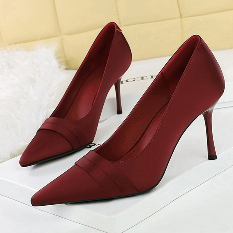 Women Elegant Burgundy 8cm Hig – Slip Dress Satin Bewertung und Preis
