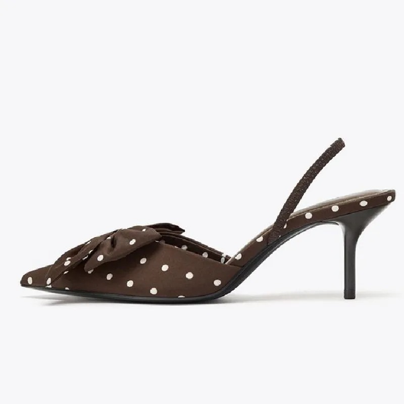 Brown Polka Dot Butterfly Knot – Slip Dress Satin Bewertung und Preis