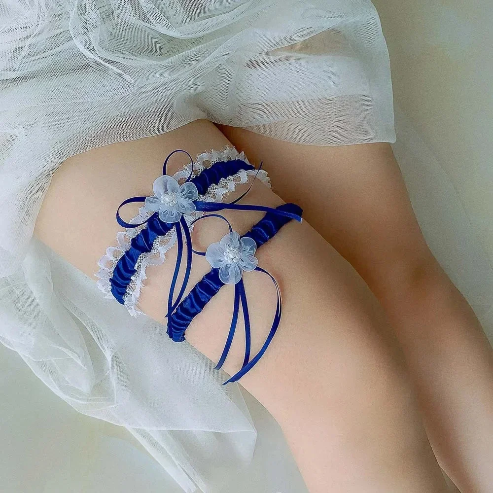 2pcs/Set Satin Ribbon Wedding  – Garter Belt Set Bewertung und Preis
