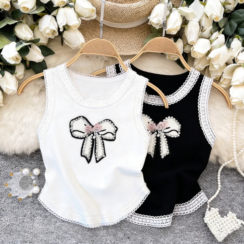 White Lace Trim Rhinestone Bow – Cami Top Lace Bewertung und Preis