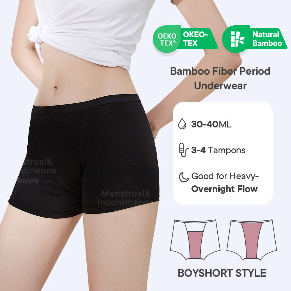 Bamboo Fiber Period Underwear  – Boyshort Underwear Bewertung und Preis