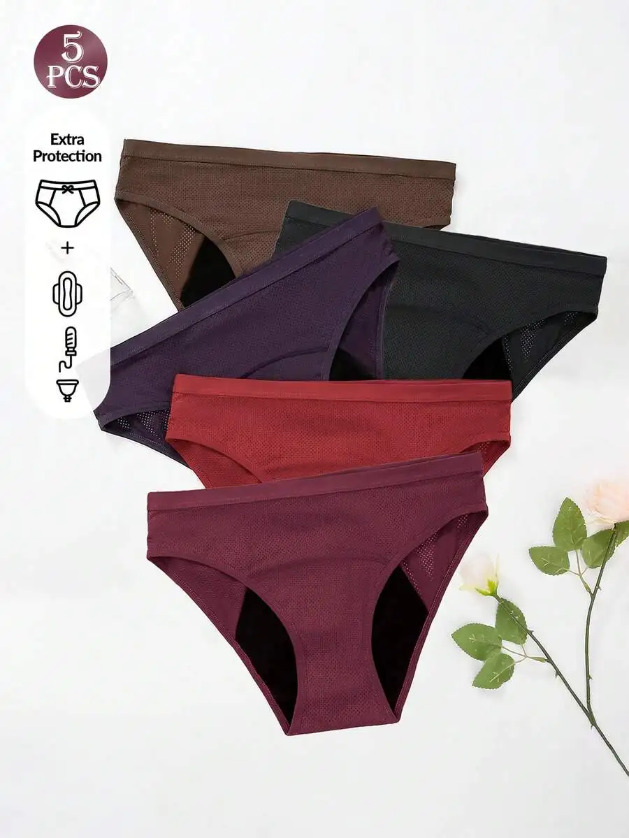 5 Pcs Women Solid Color Absorb – Period Panty Absorbent Bewertung und Preis